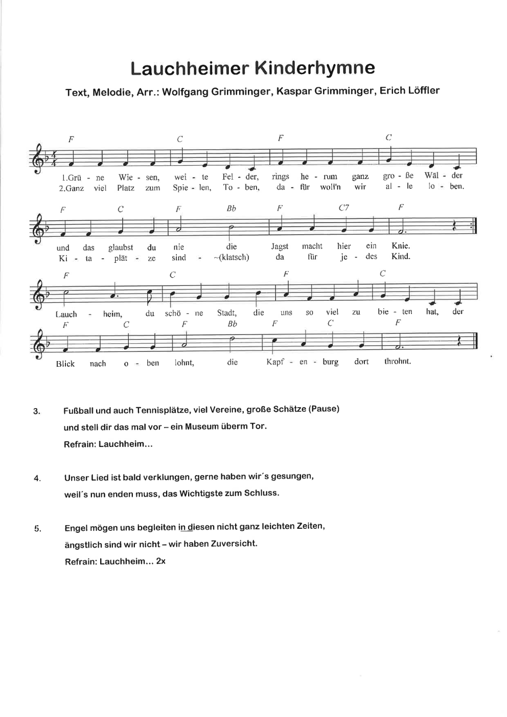 Lauchheimer Kinderhymne Lauchheimer Kinderhymne
