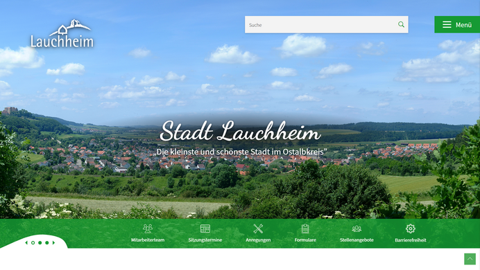 Startseite von der Homepage