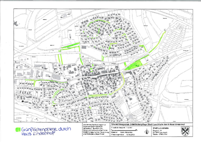 Übersichtsplan Grünflächenpflege Stiftung Haus Lindenhof